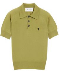 Ami Paris - Wool Short Sleeves Ami De Coeur Polo - Lyst