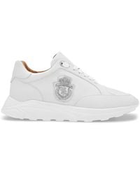 Billionaire - Embroidered-logo Low-top Sneakers - Lyst