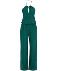 Twinset - Long Crochet Jumpsuit With Flounce - Lyst