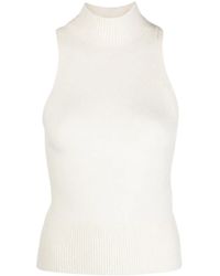Patou - Mock-Neck Sleeveless Knitted Top - Lyst