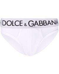 Dolce & Gabbana - Logo-waistband Stretch-cotton Briefs - Lyst