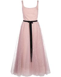 Marchesa notte Vestido a media pierna con motivo de estrellas - Rosa