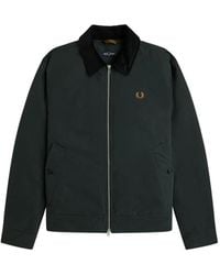 Fred Perry - Corduroy-Collar Logo-Embroidered Jacket - Lyst