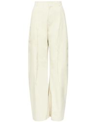 MM6 by Maison Margiela - Light Cotton Twill Wide-Leg Trousers - Lyst