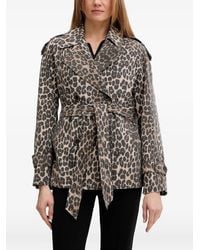 DKNY - Trenchcoat Met Luipaardprint - Lyst