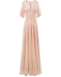 Gemy Maalouf - Lace V-Neck Maxi Dress - Lyst