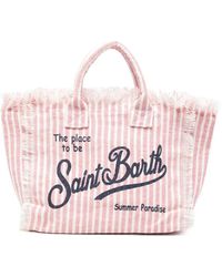 MC2 Saint Barth - Striped Fringed Beach Bag - Lyst