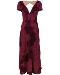 Marchesa notte Jurk Met Watervalhals - Roze