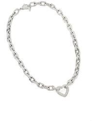 Guess - Beloved Crystal-Embellished Heart-Pendant Necklace - Lyst