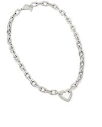 Guess - Beloved Crystal-Embellished Heart-Pendant Necklace - Lyst
