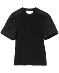 3.1 Phillip Lim - T-Shirt A Coste Con Inserti - Lyst