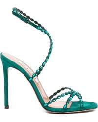 Aquazzura - 110Mm Crystal-Embellished Slingback Sandals - Lyst