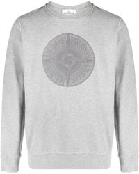 Stone Island - Logo-Embroidered Cotton Sweatshirt - Lyst