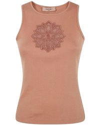 Twinset - Floral-Appliqué Tank Top - Lyst