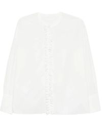 Susanne Bommer - Ruffled-Trim Long-Sleeve Shirt - Lyst