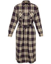 A.P.C. - Robe-Chemise Ceinturée À Carreaux - Lyst