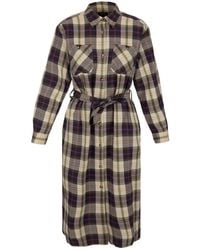 A.P.C. - Plaid-Check Belted Midi Dress - Lyst