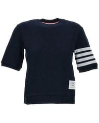 Thom Browne - 4-Bar Katoenen Piqué T-Shirt Met Textuur - Lyst