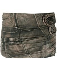 Blumarine - Minifalda ajustada con apliques florales - Lyst