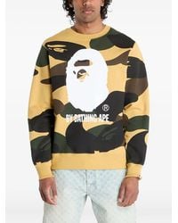 A Bathing Ape - Felpa Girocollo Con Stampa Camouflage - Lyst