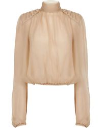 Nina Ricci - Top Met Hoge Hals En Pofmouwen - Lyst