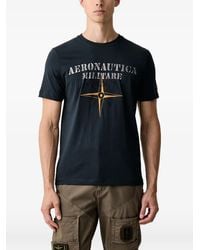 Aeronautica Militare - Logo-Embroidered T-Shirt - Lyst