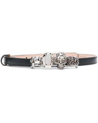 Alexander McQueen - Skull Embellished Leather Belt - Lyst