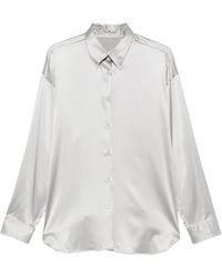 Ermanno Scervino - Lustrous Silk Button-Up Shirt - Lyst