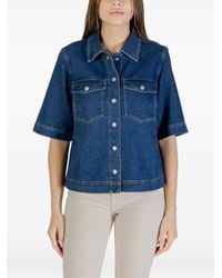 ONLY - Short-Sleeve Denim Shirt - Lyst