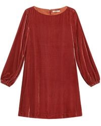 Maliparmi - Velvet-Effect Balloon-Sleeve Mini Dress - Lyst