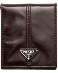 Prada - Leather Bifold Wallet - Lyst