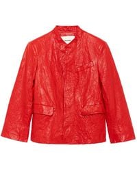 Zadig & Voltaire - Veryn Creased-Leather Blazer - Lyst