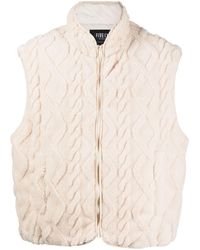 FIVE CM - Chenille Cable-knit Zip-up Gilet - Lyst