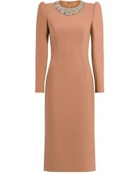 Jenny Packham - Cora Long-Sleeve Midi Dress - Lyst