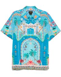 CAMILLA - Camicia A Maniche Corte Con Collo Ampio - Lyst