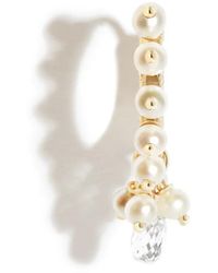 Maria Tash - 18Kt Pearl And Diamond Hoop Earring - Lyst