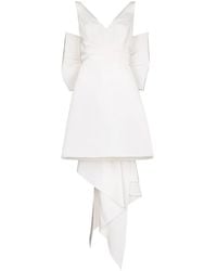 Carolina Herrera - Oversize-Bow Silk Mini Dress - Lyst