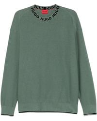 HUGO - Logo-Collar Sweater - Lyst
