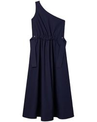Tory Burch - One-Shoulder Belted Cotton Dress - Lyst