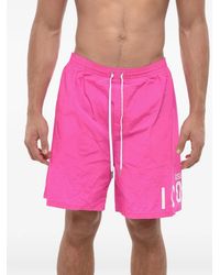 DSquared² - Icon Logo-Print Swim Shorts - Lyst