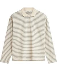 Minimum - Tilde Striped Long-Sleeve Polo Shirt - Lyst