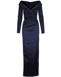 Talbot Runhof - Roadtrip Draped V-Neck Maxi Dress - Lyst