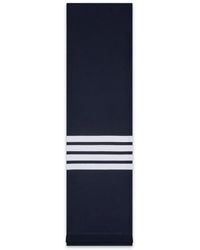 Thom Browne - Sciarpa A Coste Con Dettaglio A 4 Righe - Lyst