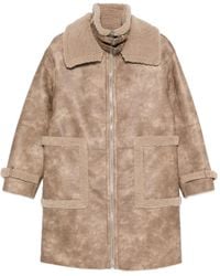 Jakke - Faux Leather Zip Fastening Coat - Lyst