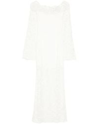 MANURI - Lace-Embellished Long-Sleeve Midi Dress - Lyst