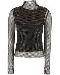 Sportmax - Gerarda Fishnet Long-sleeve Top - Lyst