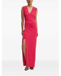 Patrizia Pepe - V-Neck Split Maxi Dress - Lyst