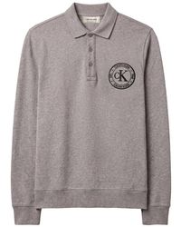 Calvin Klein - Embroidered-Logo Polo Sweatshirt - Lyst
