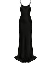 ANDAMANE - Satijnen Maxi-Jurk Met Ronde Hals - Lyst