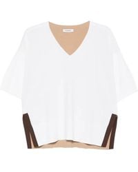 Kangra - V-Neck Colour-Block T-Shirt - Lyst
